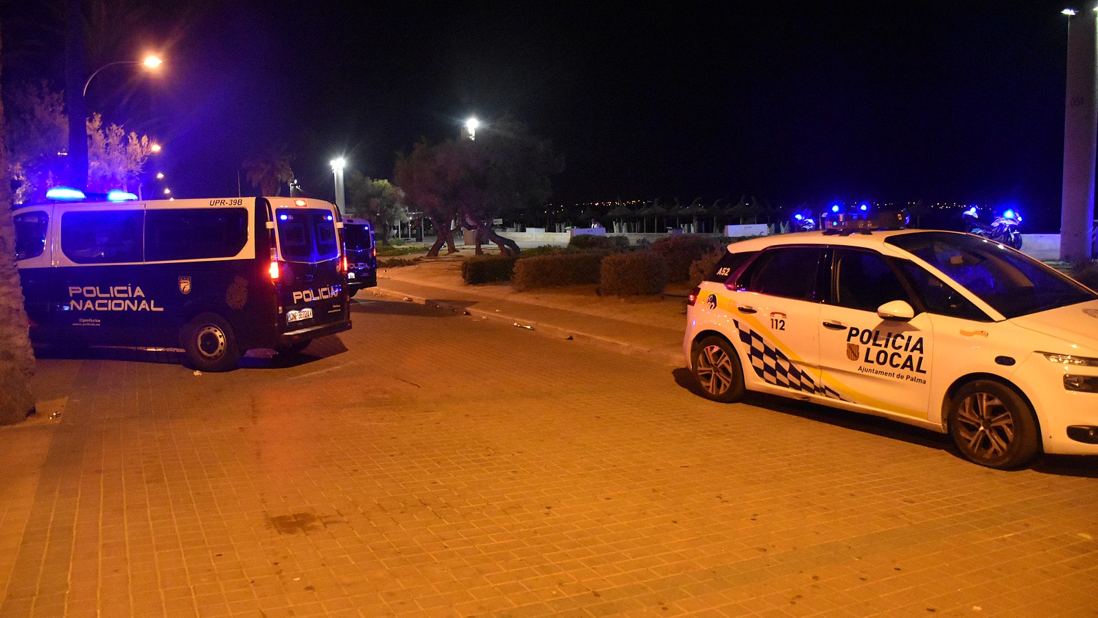 Polizei an der Playa de Palma auf Mallorca